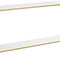 HOOBRO 120cm Console Table, 2-Tier Narrow Entryway Sofa Table with Open Storage Shelves, White & Gold