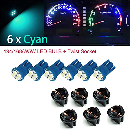 T10 #168 #194 12V LED instrument Panel Dash Cluster Light Bulb with 1/2" Twist Lock Socket 