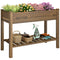 Elevated Planter Box w/ Legs and Storage Shelf, Raised Garden Bed, Elevated Wooden Planter Box, Carbonized