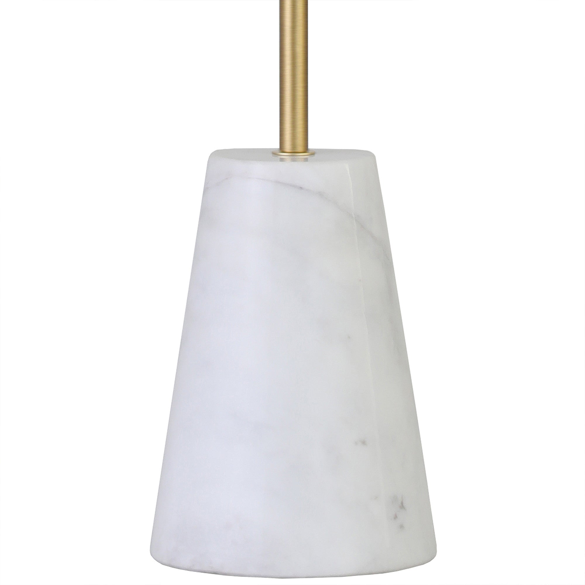26" Gold and White Marble Table Lamp With White Drum Shade 
