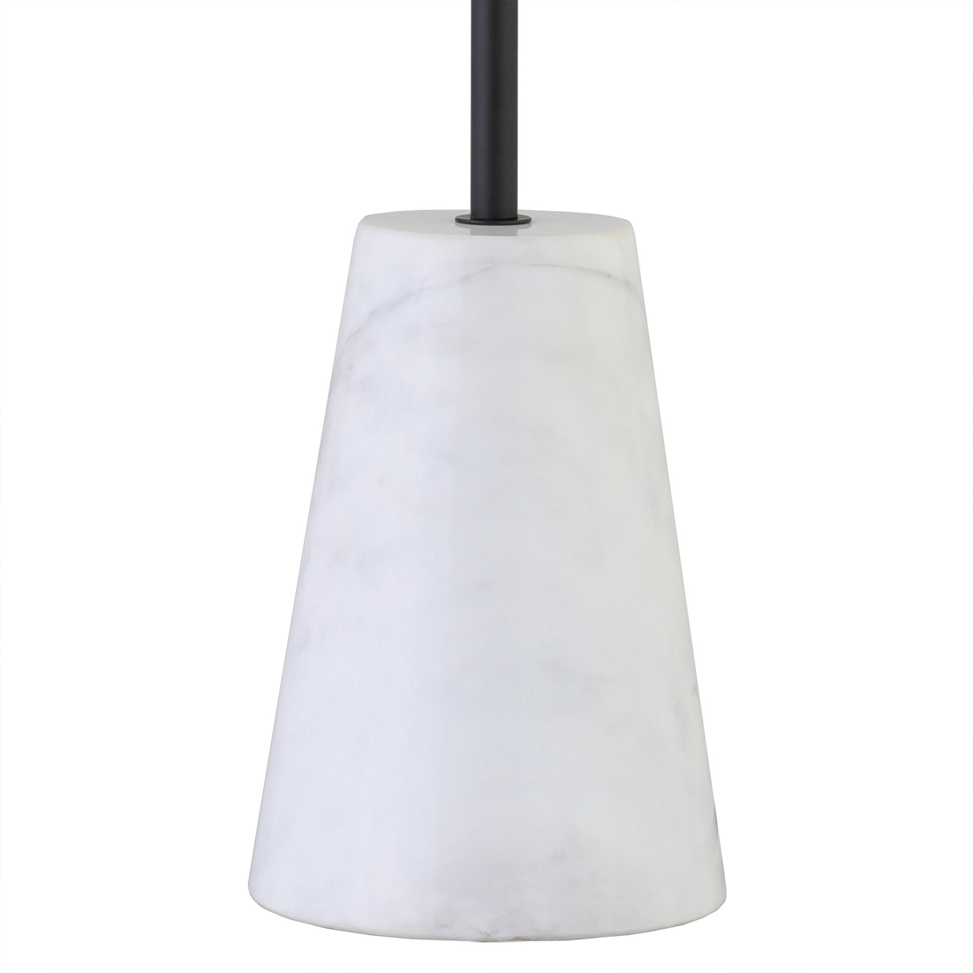 26" Black and White Marble Table Lamp With White Drum Shade 