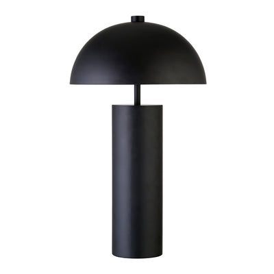 27" Black Metal Table Lamp With Black Dome Shade 