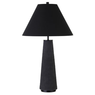 28" Black Ceramic Table Lamp With Black Cone Shade 