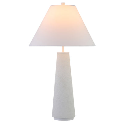 28" White Ceramic Table Lamp With White Cone Shade 
