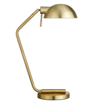 20" Brass Metal Desk Table Lamp With Brass Dome Shade 