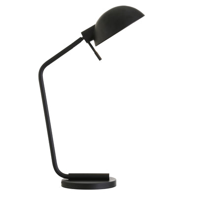20" Black Metal Desk Table Lamp With Black Dome Shade 