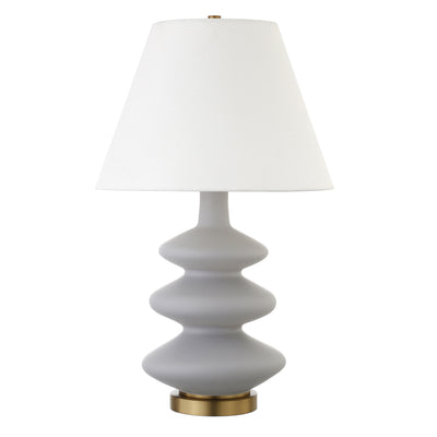 26" Gray and Gold Glass Table Lamp With White Empire Shade 