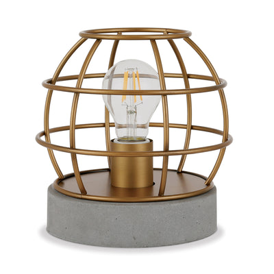 9" Gray and Gold Concrete Desk Table Lamp 