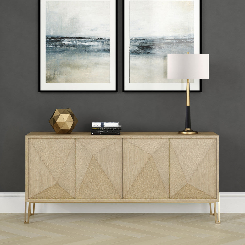 29" Black and Gold Metal Table Lamp With White Drum Shade 