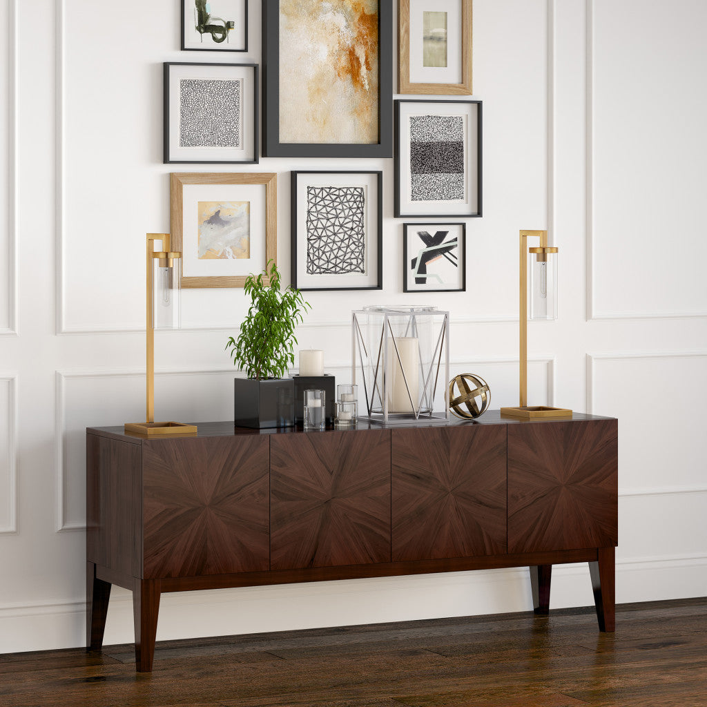 26" Brass Metal Arched Table Lamp With Clear Cylinder Shade 