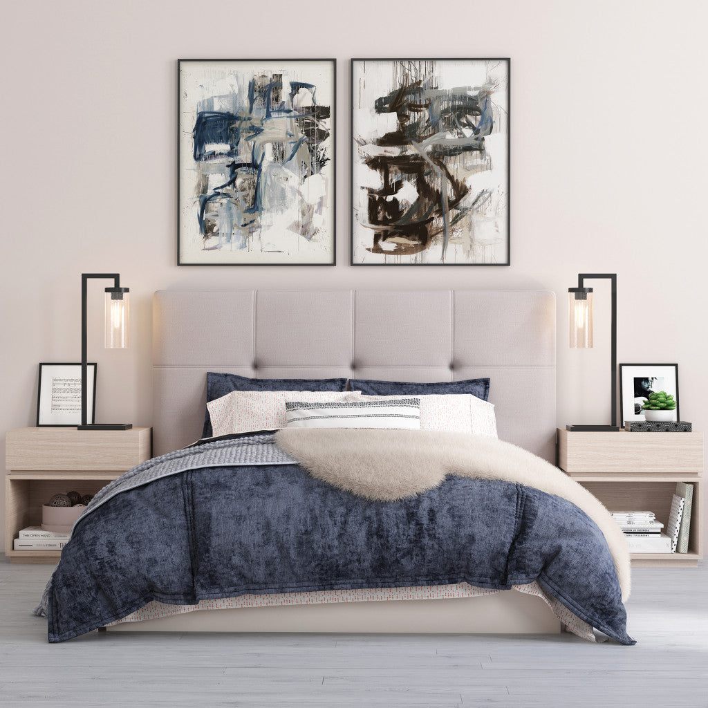 26" Black Metal Arched Table Lamp With Clear Seeded Cylinder Shade 