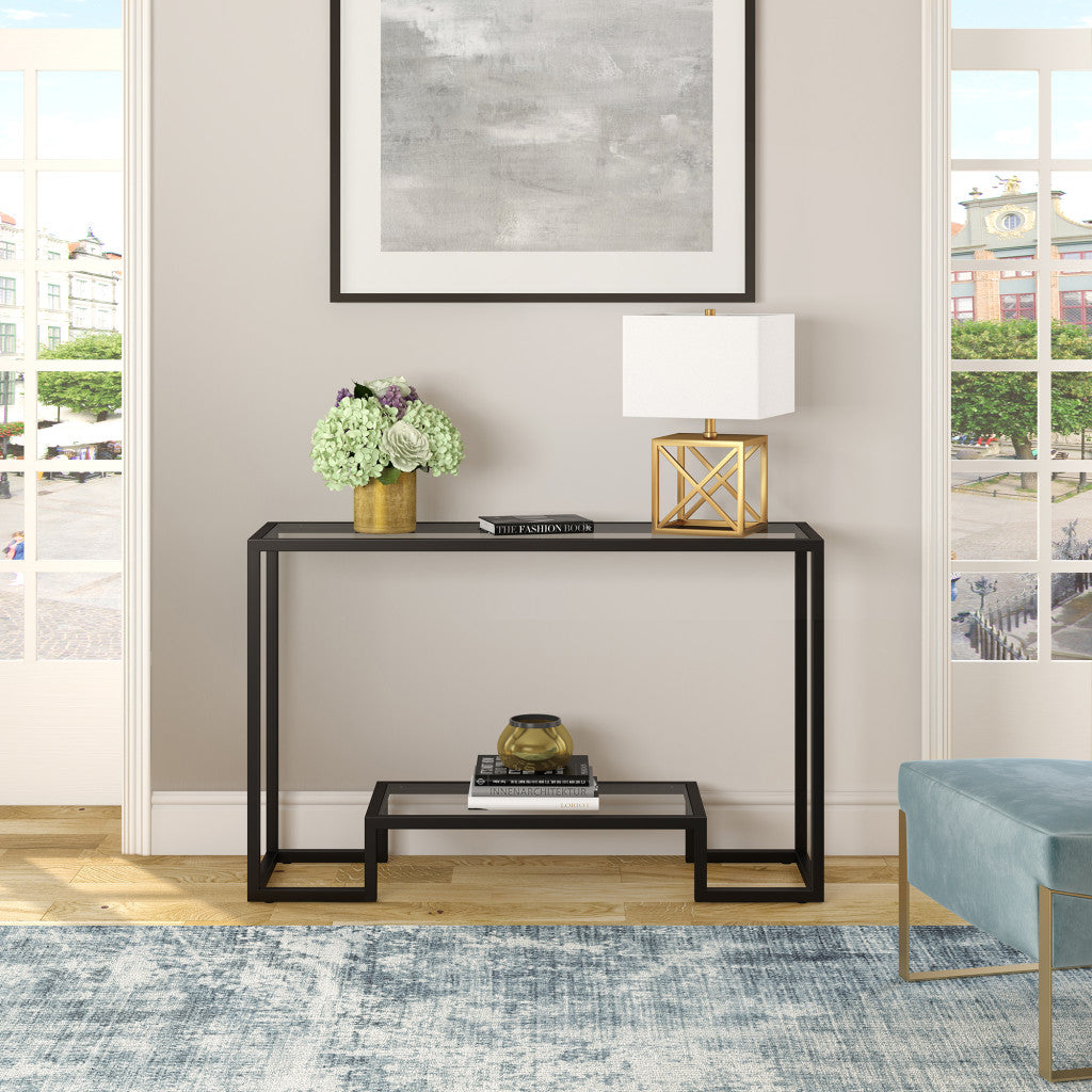 19" Brass Metal Table Lamp With White Square Shade 