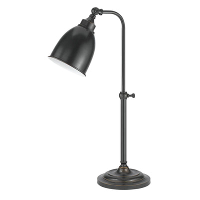 27" Bronze Metal Adjustable Table Lamp With Bronze Dome Shade 