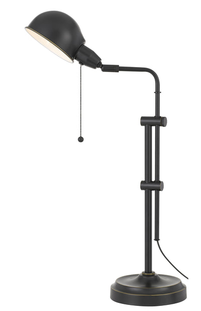 31" Bronze Metal Adjustable Desk Table Lamp With Bronze Dome Shade 