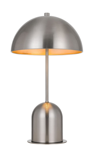 20" Nickel Metal Desk Table Lamp With Nickel Dome Shade 