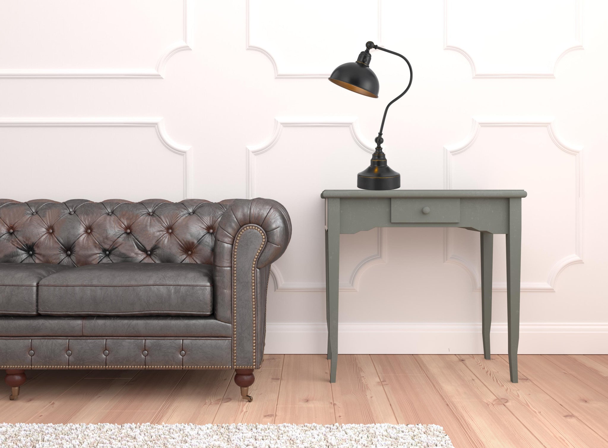 25" Bronze Metal Desk Table Lamp With Bronze Dome Shade 