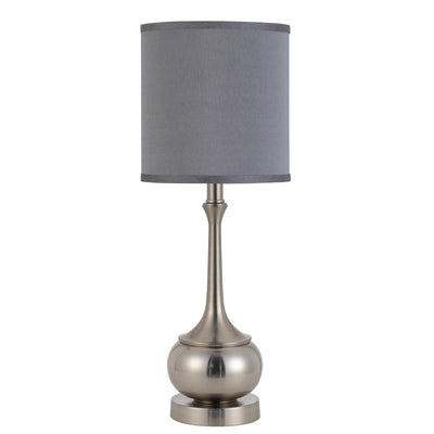 25" Nickel Metal Table Lamp With Taupe Cone Shade 