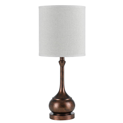 25" Rust Metal Table Lamp With Sand Drum Shade 