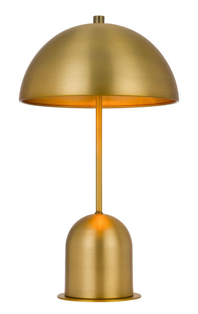 20" Antiqued Brass Metal Desk Table Lamp With Antiqued Brass Dome Shade 