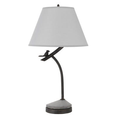 33" Charcoal Metal Table Lamp With Gray Empire Shade 