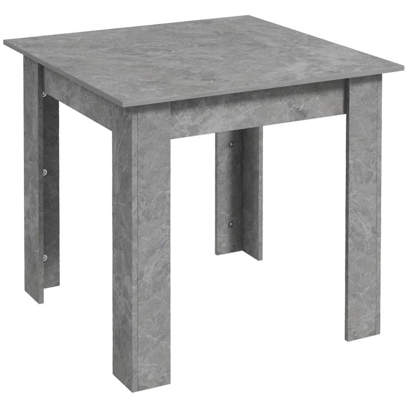 Square Dining Table, Modern Dining Room Table with Faux Cement Effect, Space Saving Small Kitchen Table, Cement Grey
