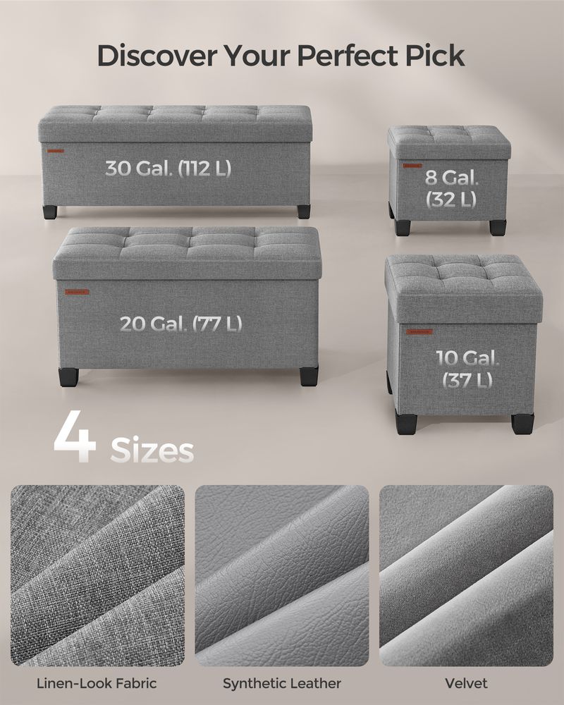 SONGMICS Small Ottoman Foot Rest with Legs 