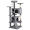 52 Inch Tall Cat Tree Tower for Indoor Cats-Light Gray