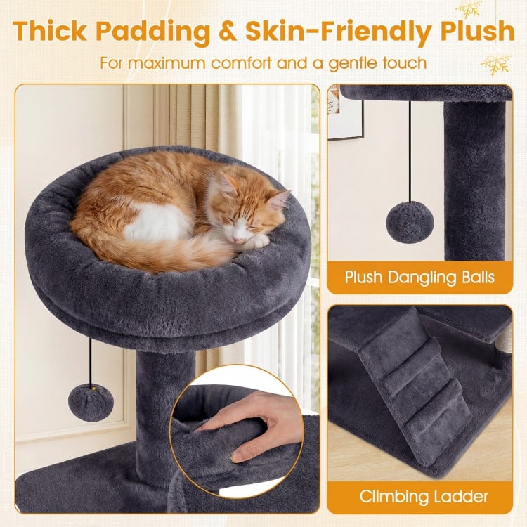 52 Inch Tall Cat Tree Tower for Indoor Cats-Dark Gray