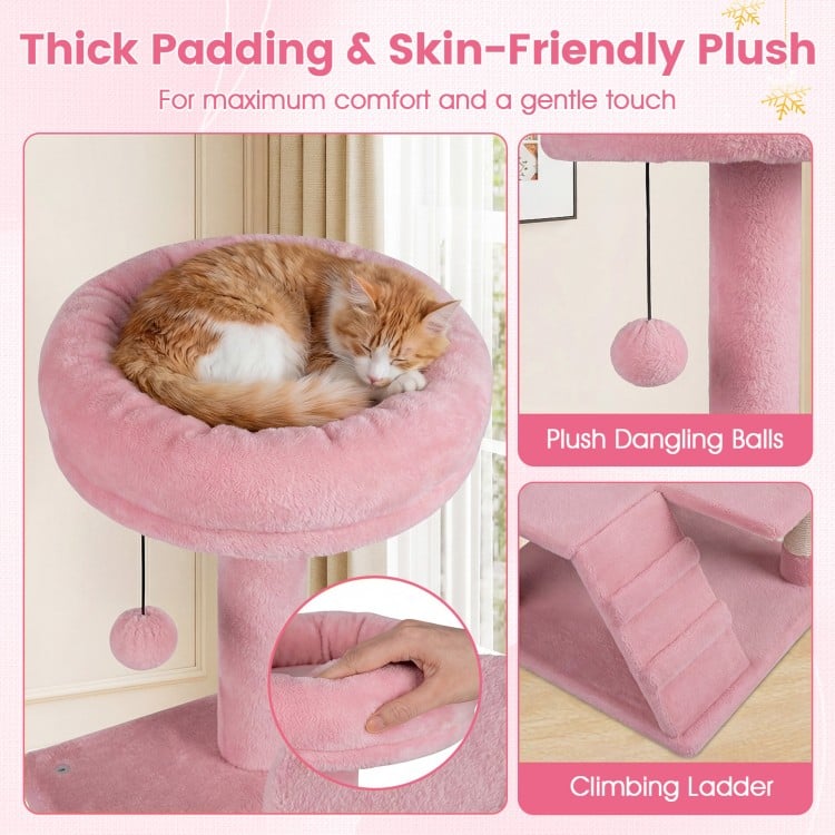 52 Inch Tall Cat Tree Tower for Indoor Cats-Pink