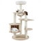 52 Inches Tall Wooden Cat Tree with Washable Plush Cushions and Multi-Level Climbing Stand