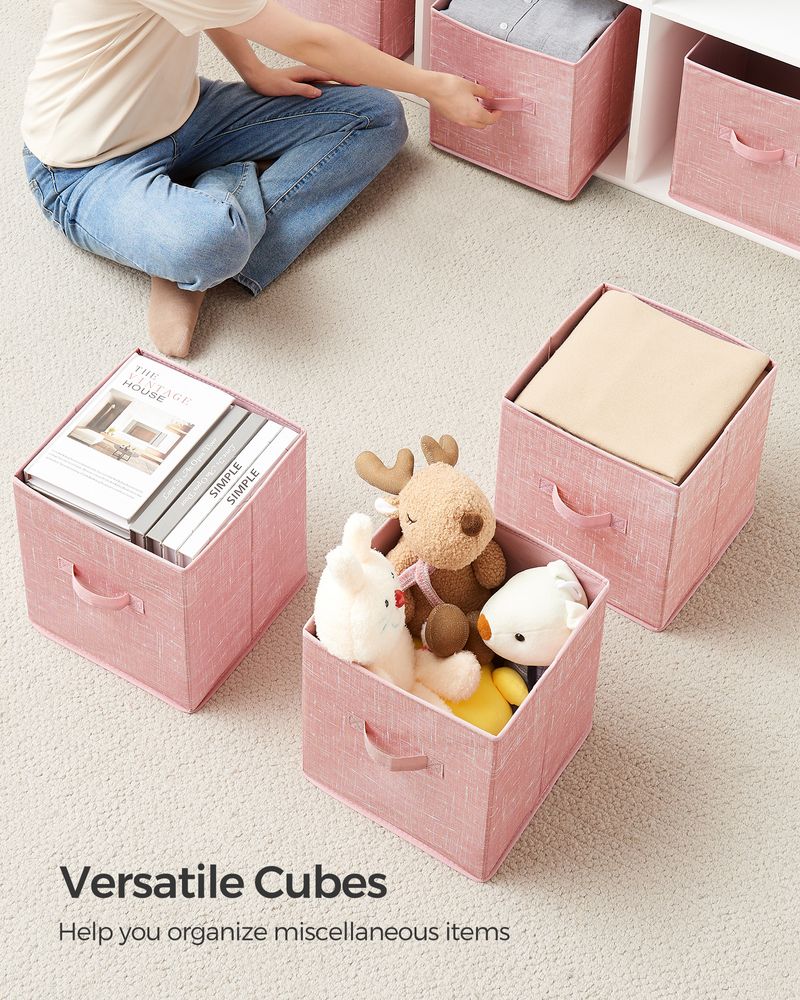 SONGMICS Non-Woven Fabric Storage Cubes with Double Handles 