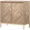 HOMCOM Accent Cabinet, Storage Cabinet with Doors, Adjustable Shelf and Steel Legs, Sideboard for Living Room, Oak