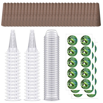 120Pcs Seed Pod Kit Hydroponic Garden Growing Containers Grow Anything Kit with 30Pcs Baskets 30Pcs Lids 30Pcs Sponged 30Pcs Stickers 