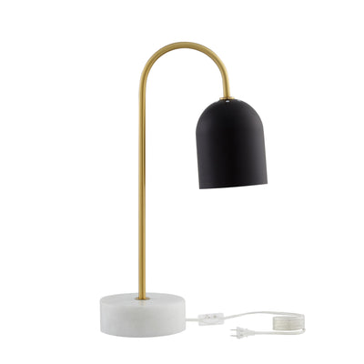 21" Black Iron Desk Table Lamp With Black Bell Shade 