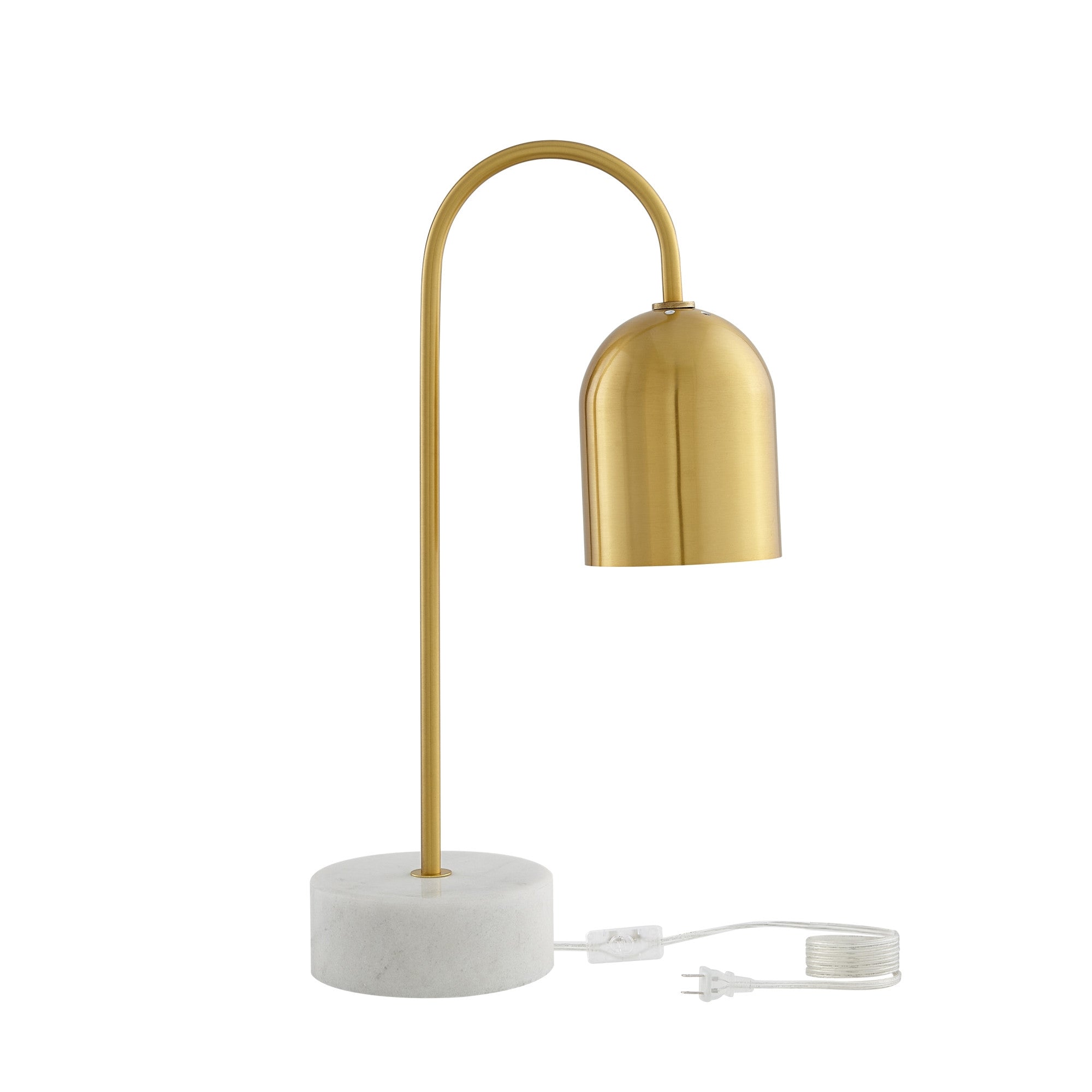 21" Brass Iron Desk Table Lamp With Brass Bell Shade