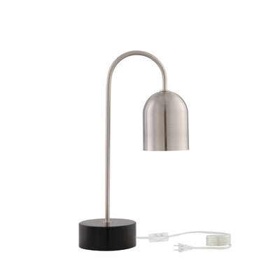 21" Gray Iron Desk Table Lamp With Gray Bell Shade 