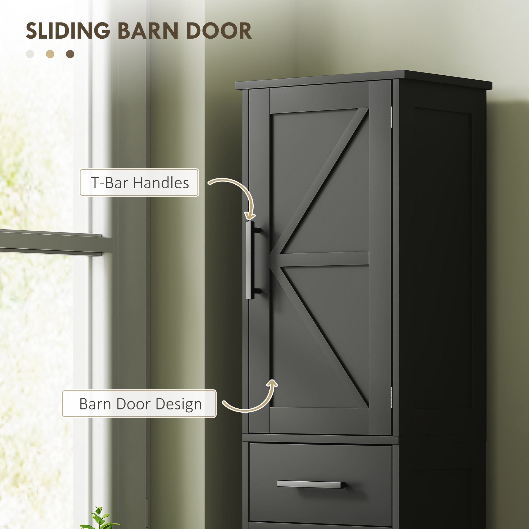 67" Tall Bathroom Storage Cabinet Narrow Bathroom Cabinet Black 