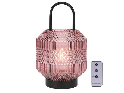 10" Purple and Black Metal Bedside LED Table Lamp With Purple Novelty Shade 