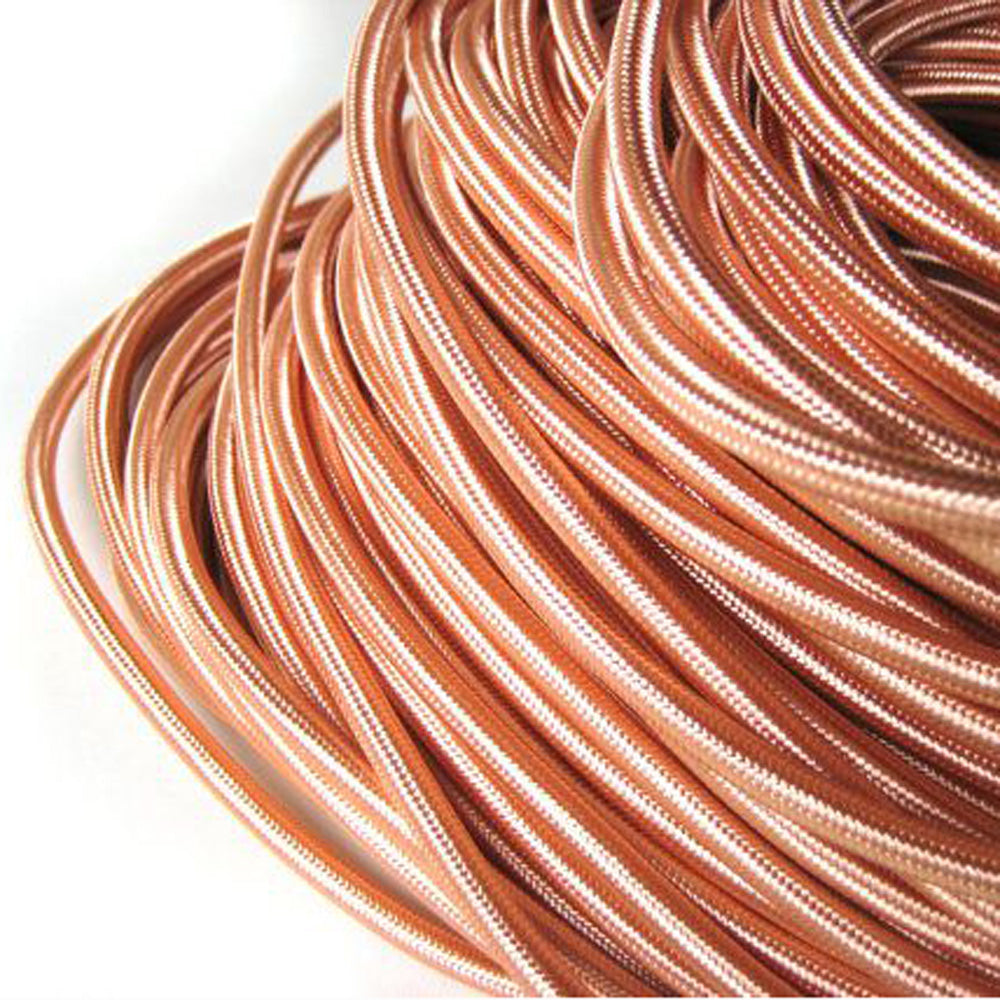 3 Core Flex Fabric Round Electrical Cable Rose Gold~2122