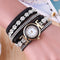 Circle Bracelet Watch – Casual Quartz Watch, Round Dial 25mm, Imitation Leather Strap 40cm, Stainless Steel Buckle, Multi-Color Options