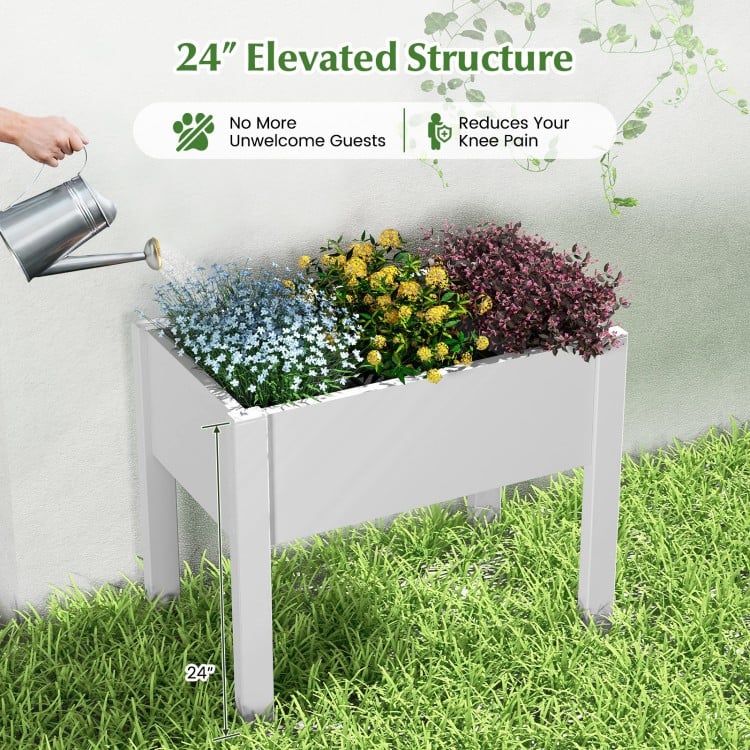 53L Raised Bed Grow Box Self-Watering Planter Box Stand with Water Level Monitor