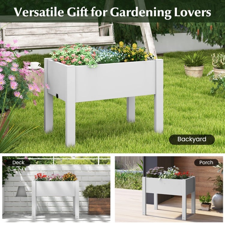 53L Raised Bed Grow Box Self-Watering Planter Box Stand with Water Level Monitor