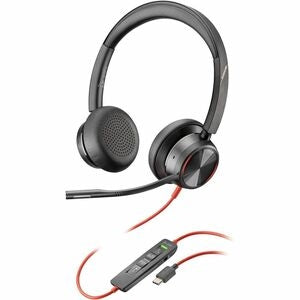Poly Blackwire 8225 Stereo USB-C Headset +USB-C/A Adapter 