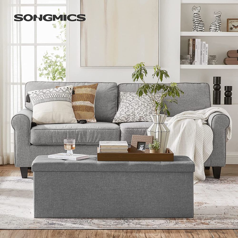 SONGMICS MAZIE Collection 43'' Folding Storage Ottoman Bench 