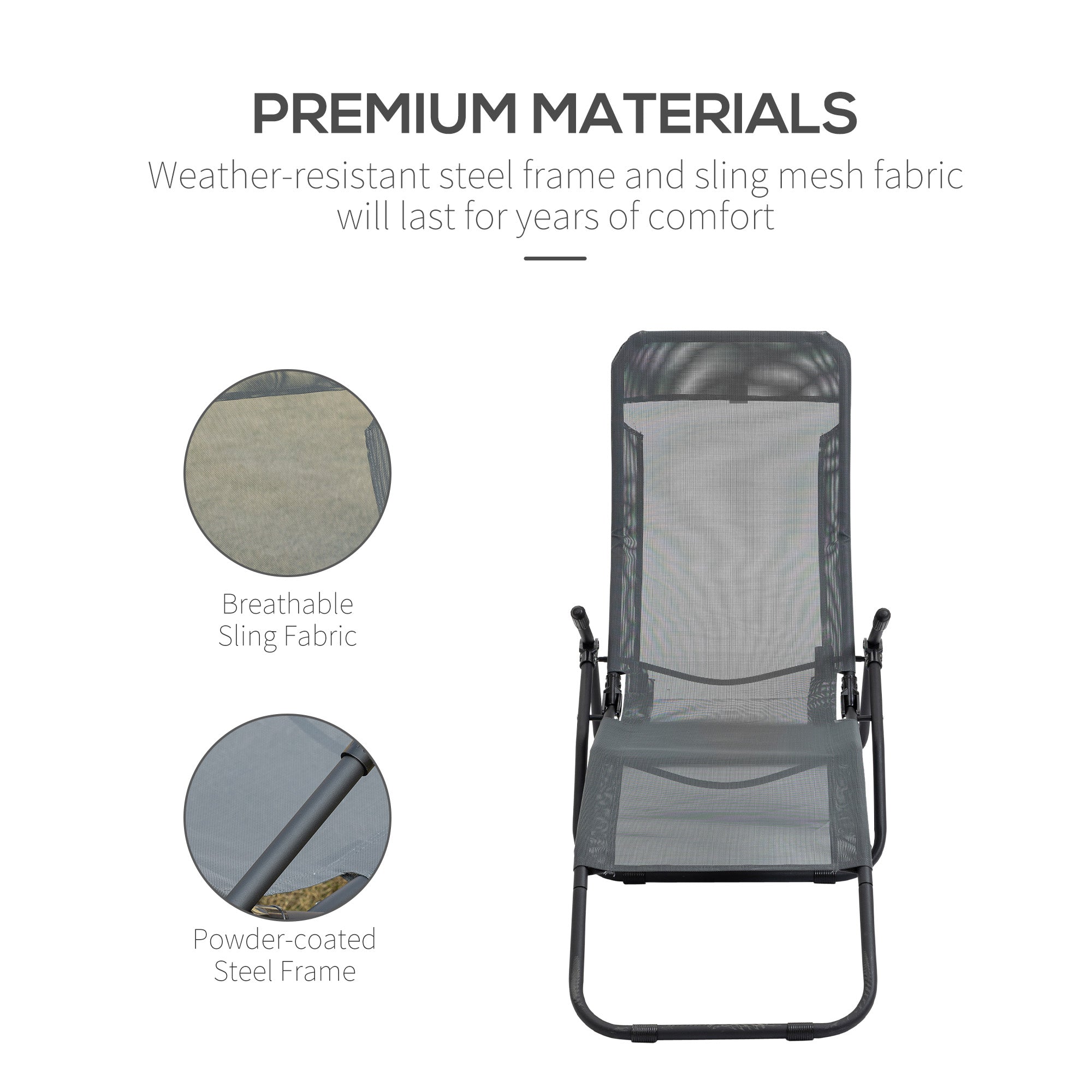 Outsunny Mesh Tranquility: Zero Gravity Lounge Chair Recliners, Folding Rocking Chair, Outdoor Chaise Lounge for Beach, Poolside, Grey 