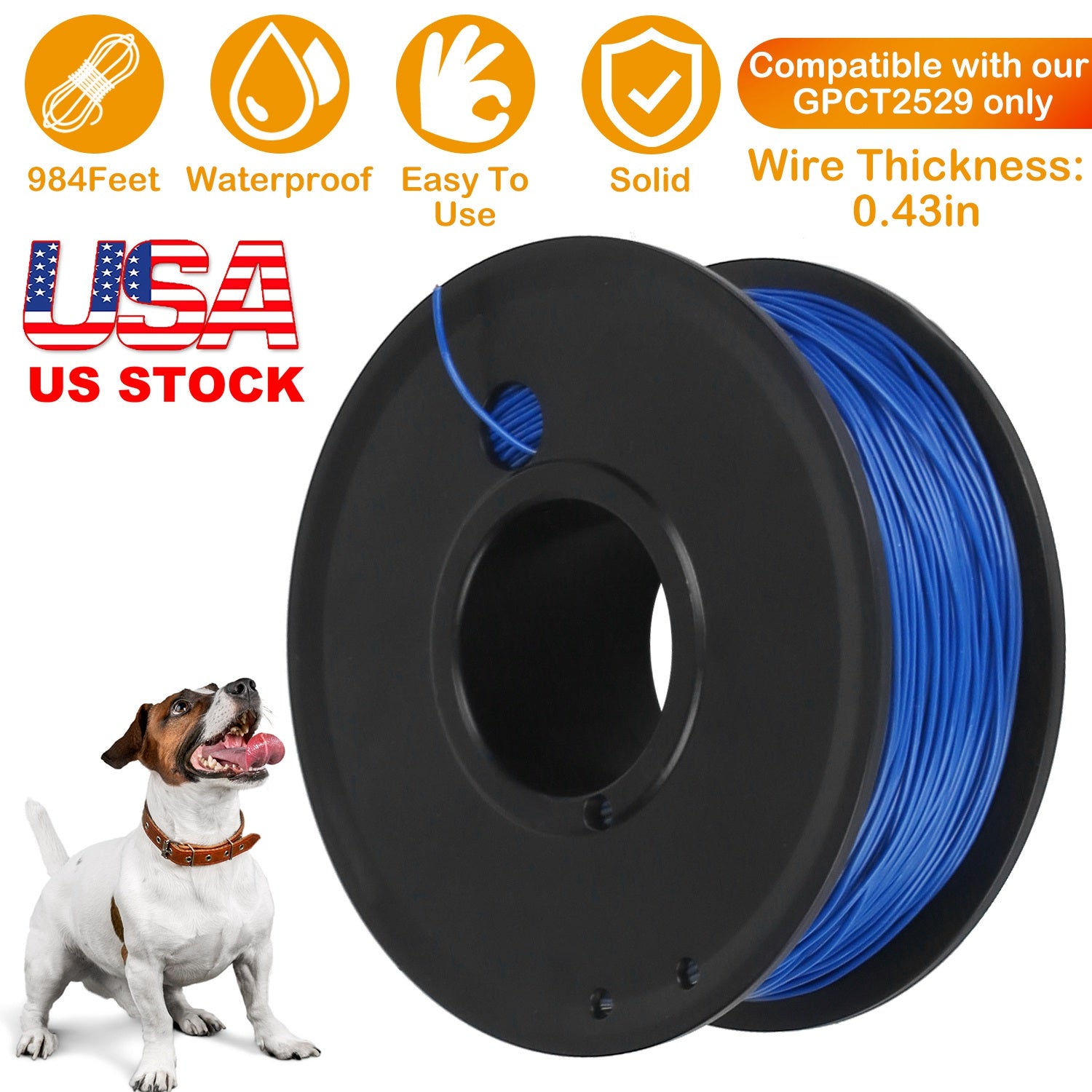 984 Feet 0.43in Dog Fence Wire Aluminum Boundary Wire for GPCT2529 Dog Fence System