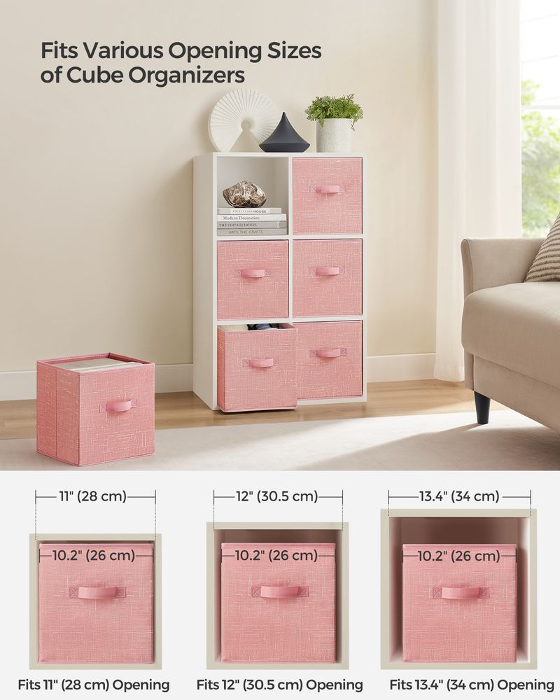 SONGMICS Non-Woven Fabric Storage Cubes with Double Handles 