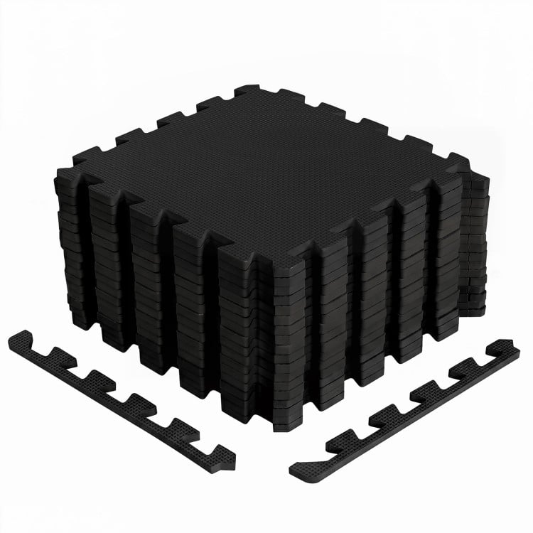 54 Pack EVA Foam Floor Tiles with Non-Slip & Borders for Home Gym