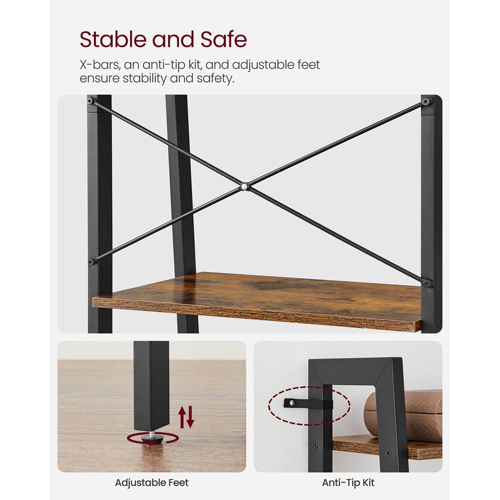 VASAGLE 4-Tier Ladder Shelf with Steel Frame 