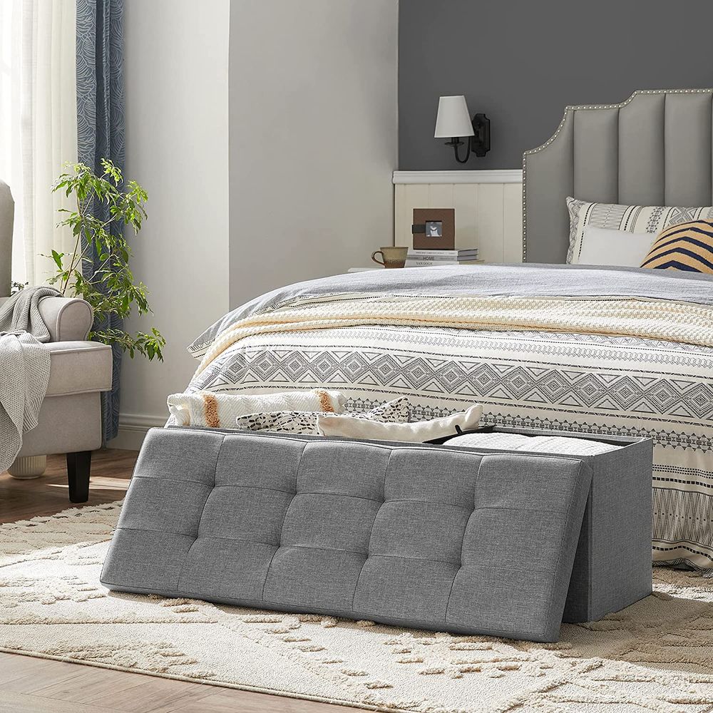 SONGMICS MAZIE Collection 43'' Folding Storage Ottoman Bench 